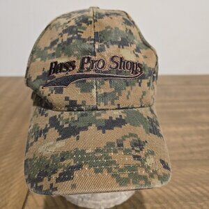 Bass Pro Shops Camo Dad Hat Cap Digital Camo Embroidered Strapback Adjustable